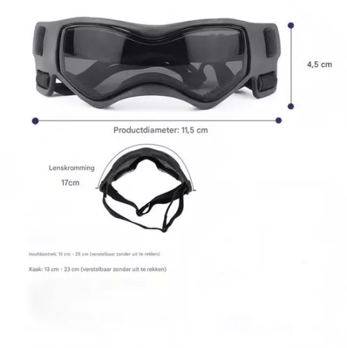 merkloos Dog Eye Protection Glasses, Dog Sunglasses, Easy to Put On, Stylish Glasses for Small/Medium Dogs，S，Black (8410900044684)