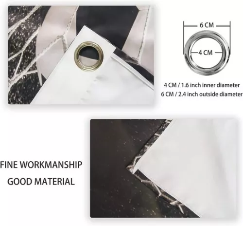 merkloos 3D Pattern Blackout Curtains for Bedroom and Living Room - Set of 2 - 140x160 cm (9501635552526)