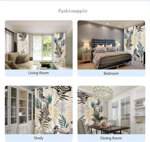 merkloos 3D Pattern Blackout Curtains for Bedroom and Living Room - Set of 2 - 140x160 cm (9501635552526)