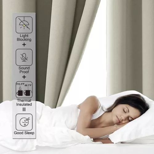 3D Pattern Blackout Curtains for Bedroom and Living Room - Set of 2 - 140x160 cm