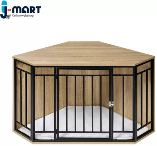Luxury Dog Crate - Large - Dog Crate - Dog House - Wooden Dog Crate - Incl. Fleece Cushion - 111 x 60 x 67 cm (LxWxH)