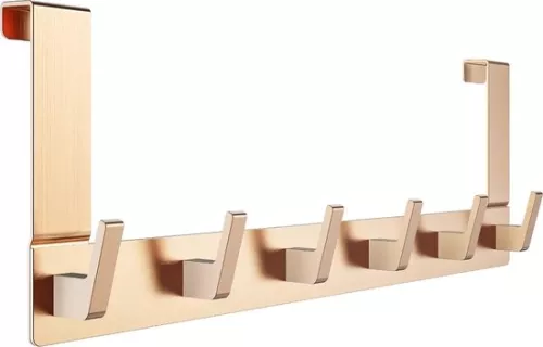 Premium door coat rack for hanging, door hooks with felt pads, gold door hook strip as clothes hook, German doors, unique hook door for children's room, bathroom