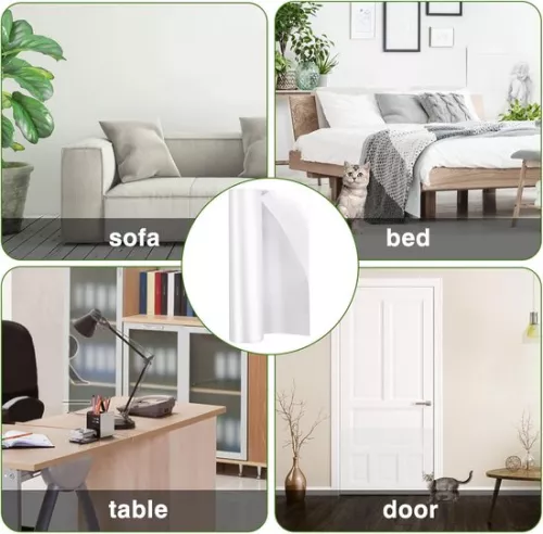 merkloos Cat Scratching Furniture Protector, Single-Sided Adhesive Sofa Protector for Cats, Flexible Corner Protector for Under Cat Claws, Cat Scratching Tape (45cm*5m) (8410900085496)