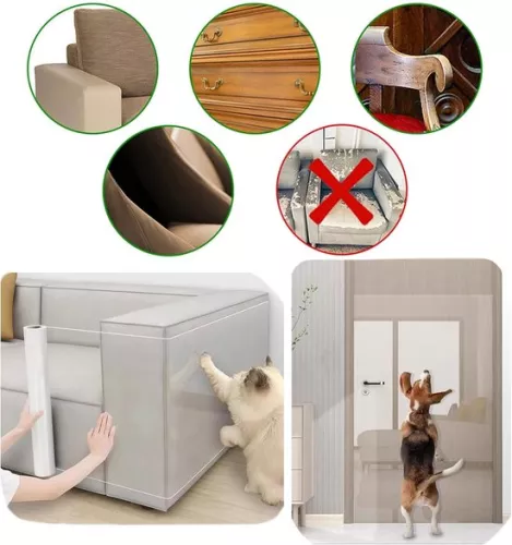 merkloos Cat Scratching Furniture Protector, Single-Sided Adhesive Sofa Protector for Cats, Flexible Corner Protector for Under Cat Claws, Cat Scratching Tape (45cm*5m) (8410900085496)