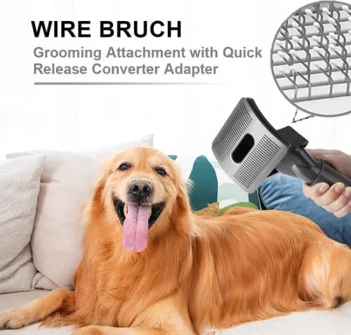 merkloos Dog brush for Dyson vacuum cleaner - dog hair brush attachment - extension hose and adapter - V11 V10 V8 V7 (8785302638633)