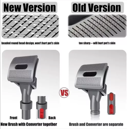 merkloos Dog brush for Dyson vacuum cleaner - dog hair brush attachment - extension hose and adapter - V11 V10 V8 V7 (8785302638633)