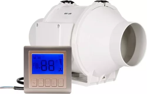 150 mm Tube Fan 530 m³/h - Adjustable - Smart Switch - Time Temperature Control - Airflow - Greenhouse Bathroom Basement Garage