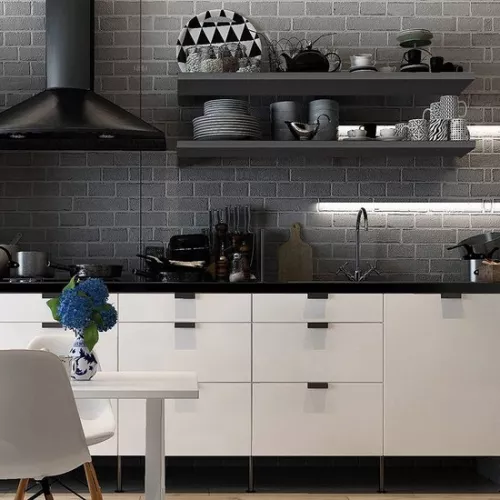 merkloos Black Miron wall shelf - 90cm - Floating wall shelves against the wall - Wall rack - Photo shelf children's room - Bookshelf - Wood MDF - Set of 2 (6097700125168)