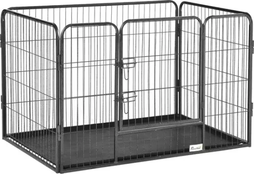 4-Panel Mesh Dog Crate with Lockable Door, Indoor and Outdoor Use, 109 x 74 x 71 cm