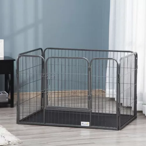 merkloos 4-Panel Mesh Dog Crate with Lockable Door, Indoor and Outdoor Use, 109 x 74 x 71 cm (6152646783749)