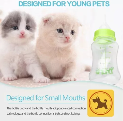 merkloos Puppy Nursing Bottle Kit - Dog Cat Kitten Milk Food - Transparent Silicone Bottle - 150ml . (8785309113720)