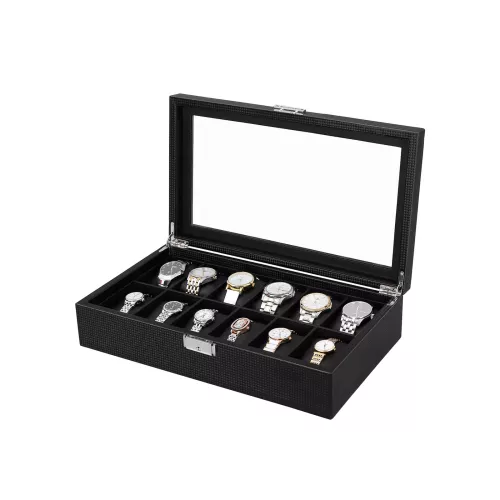 In And OutdoorMatch In And OutdoorMatch Watch box Brian - Watch box Storage box - Jewelery box - Men - 12 pieces - 36x9x21cm (64369)