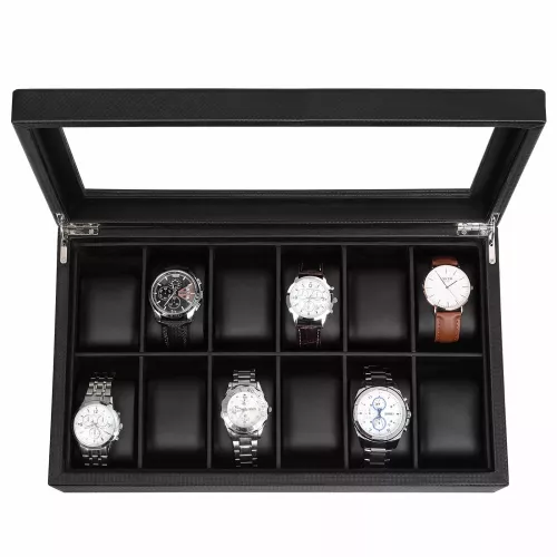 In And OutdoorMatch In And OutdoorMatch Watch box Brian - Watch box Storage box - Jewelery box - Men - 12 pieces - 36x9x21cm (64369)