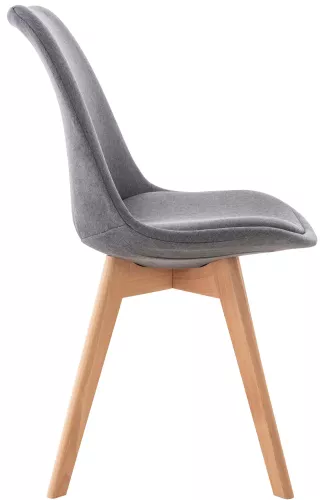 In And OutdoorMatch In And OutdoorMatch Luxury Chair Sharon - Grey - Beechwood - Modern Design - Backrest - Set of 4 - For Kitchen and Bar - Upholstered Seating (66400)