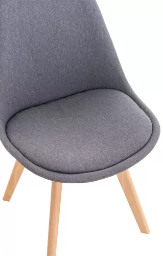 In And OutdoorMatch In And OutdoorMatch Luxury Chair Sharon - Grey - Beechwood - Modern Design - Backrest - Set of 4 - For Kitchen and Bar - Upholstered Seating (66400)