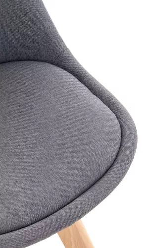 In And OutdoorMatch In And OutdoorMatch Luxury Chair Sharon - Grey - Beechwood - Modern Design - Backrest - Set of 4 - For Kitchen and Bar - Upholstered Seating (66400)