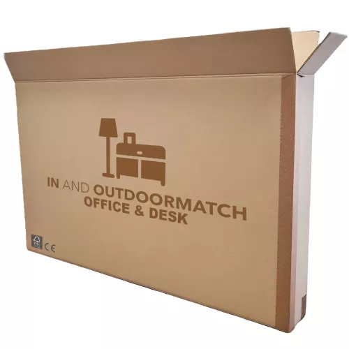 In And OutdoorMatch In And OutdoorMatch Bureau Zeno - Laptoptafel - 70x90x60 cm - Marmer Zwart en Houtkleurig - Spaanplaat en Beukenhout - Stijlvol Design (69858)