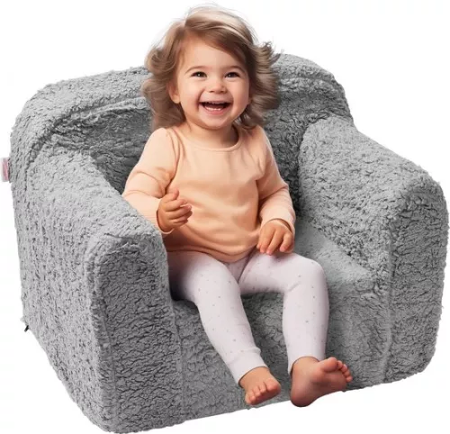 merkloos children's sofa children's sofa 460 x 635 x 520 mm children's sofa children's room soft sofa, play sofa cozy corner for 1 child, children's armchair children's furniture children's chair gray sleeping chairs 20 kg 25D sponge (6097709217291)