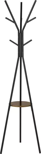 KAMYRA Kamyra® Standing Coat Rack - Coat Rack with 9 Hooks - Living Room, Hallway, Bedroom - Black - 45.5 x 45.5 x 180 cm (6095510541598)