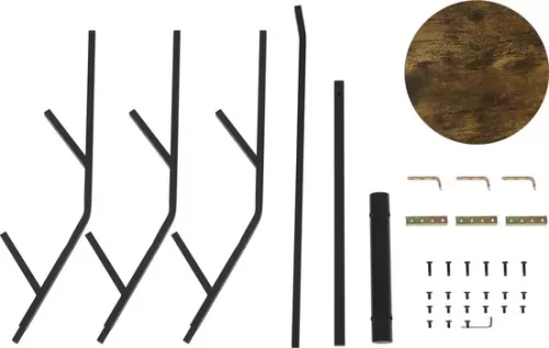 KAMYRA Kamyra® Standing Coat Rack - Coat Rack with 9 Hooks - Living Room, Hallway, Bedroom - Black - 45.5 x 45.5 x 180 cm (6095510541598)