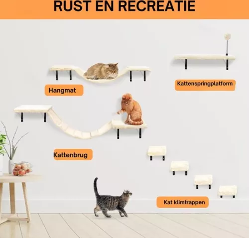 merkloos Cat Climbing Wall - Cat Climbing Wall - Cat Climbing Wall - Cat Wall Furniture - Gray (8721082214704)