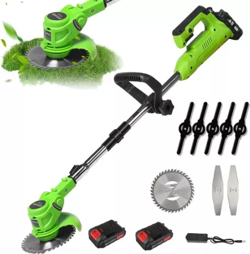 Weed Brush Electric - Brushcutter - Grass Trimmer - Edger - Joint Brush - Including 2 Batteries
