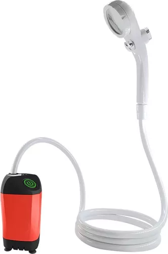 Senza Marchio Camping Shower Kit Rechargeable - Electric Beach Shower - Outdoor Shower Pump with Smart Digital Display - Shower Head Nozzle for Camping - Outdoor Shower - Hiking, Travel, Washing - Red (6150645314308)