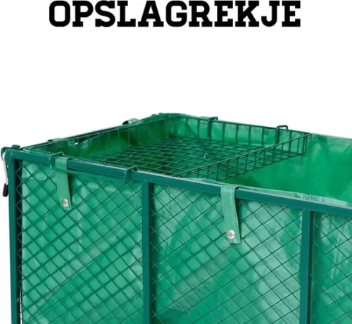 GUTEC Foldable Wheelbarrow Pneumatic Tires - Heavy Wheelbarrows With Push Bar 550kg Load Capacity - Garden Cart Washable Tarpaulin + Storage Rack (8721022262185)