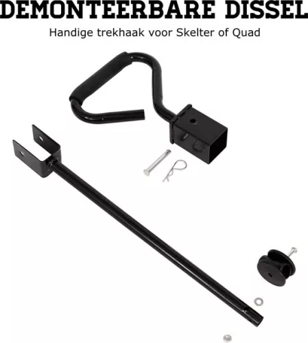 GUTEC Foldable Wheelbarrow Pneumatic Tires - Heavy Wheelbarrows With Push Bar 550kg Load Capacity - Garden Cart Washable Tarpaulin + Storage Rack (8721022262185)