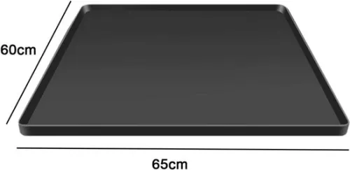 unbranded LifeStages - Washing Machine Drip Tray - Silicone Drip Tray - Silicone Fridge Floor Mat - Prevent Water Drops - Freezer Mat Drawer - Mini Fridge Drip Tray For Laundry Room - Washing Machine - BLACK, 65x60cm (8721197531987)