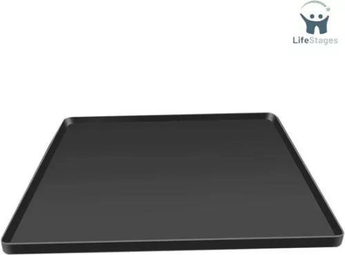 LifeStages - Washing Machine Drip Tray - Silicone Drip Tray - Silicone Fridge Floor Mat - Prevent Water Drops - Freezer Mat Drawer - Mini Fridge Drip Tray For Laundry Room - Washing Machine - BLACK, 65x60cm