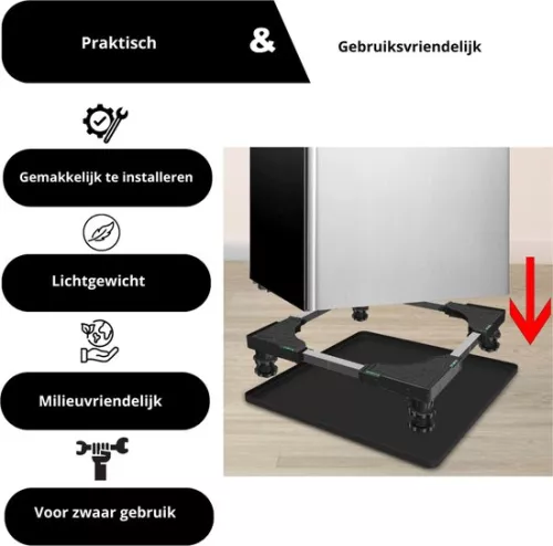 unbranded LifeStages - Washing Machine Drip Tray - Silicone Drip Tray - Silicone Fridge Floor Mat - Prevent Water Drops - Freezer Mat Drawer - Mini Fridge Drip Tray For Laundry Room - Washing Machine - BLACK, 65x60cm (8721197531987)