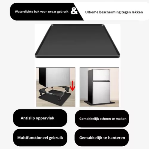 unbranded LifeStages - Washing Machine Drip Tray - Silicone Drip Tray - Silicone Fridge Floor Mat - Prevent Water Drops - Freezer Mat Drawer - Mini Fridge Drip Tray For Laundry Room - Washing Machine - BLACK, 65x60cm (8721197531987)