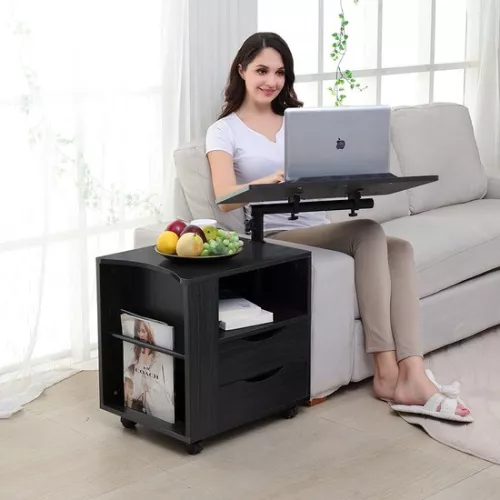 Functional Bedside Table in Bed - Adjustable Wooden Bedside Table - Breakfast in Bed - Working in Bed