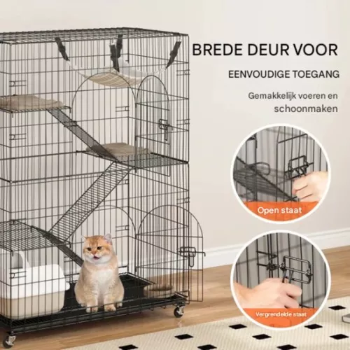 merkloos Cat run - Cat crate - Cat cage - Up to 14kg - Foldable (8721085152690)