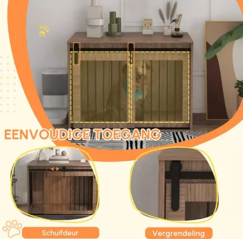 merkloos N.lux - Dog crate / Wood look / Up to 30 kg / Sliding door (8721249047206)