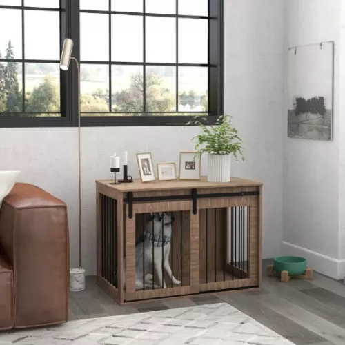 merkloos N.lux - Dog crate / Wood look / Up to 30 kg / Sliding door (8721249047206)