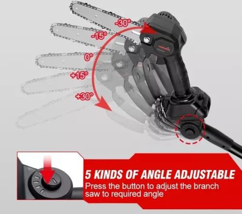 merkloos Telescopic Chainsaw - Mini Chainsaw - Electric Pruning Shears - Telescopic Chainsaw Battery - 3500W - Adjustable Height - Portable Garden Tools - 2 Battery EU Plug (8721297947305)