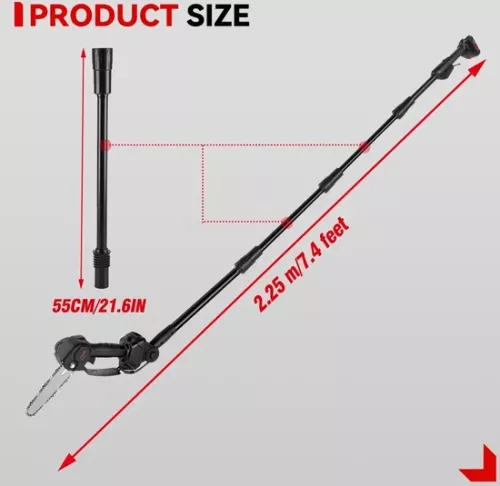 merkloos Telescopic Chainsaw - Mini Chainsaw - Electric Pruning Shears - Telescopic Chainsaw Battery - 3500W - Adjustable Height - Portable Garden Tools - 2 Battery EU Plug (8721297947305)